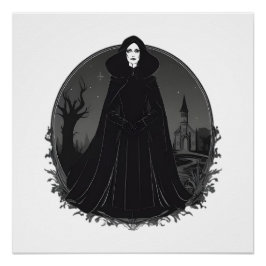 Pôster Bruxa Gothic Salem à meia-noite