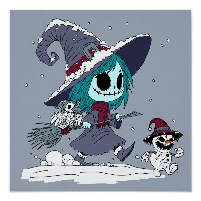 Pôster Bruxa Invernosa Fofa (Frente)