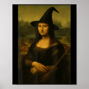 Poster Bruxa Mona Lisa Halloween