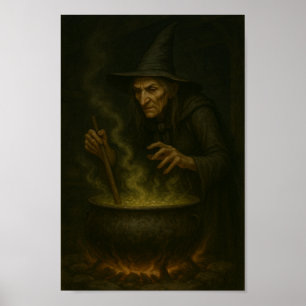 Poster Bruxa no Cauldron-Stirring Up Magic and Mayhem