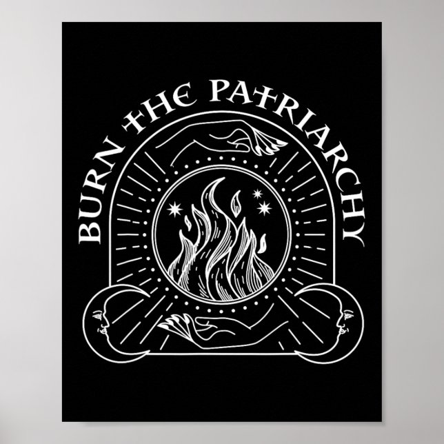 Poster Bruxa Queimar o Patriarcado dos Direitos da Mulher (Frente)