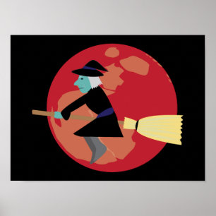 Poster Bruxa Voando à Noite