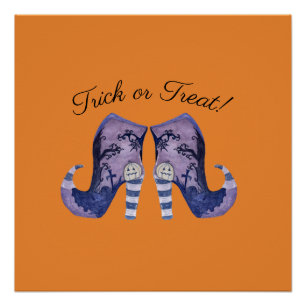 Pôster Bruxa Whimsical Boots Halloween