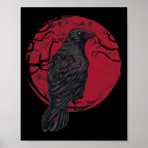 Poster Bruxaria Negra-Crow Oculta Halloween Gótica