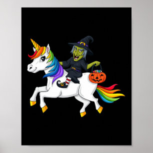 Poster Bruxas Diversão Unicorn Diversão de Halloween Meni