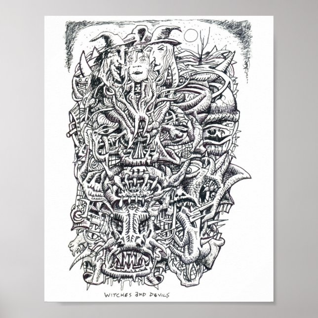 Poster Bruxas e Demônios (Frente)