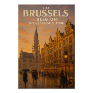 Pôster Bruxelas, Bélgica – O Coração da Europa.