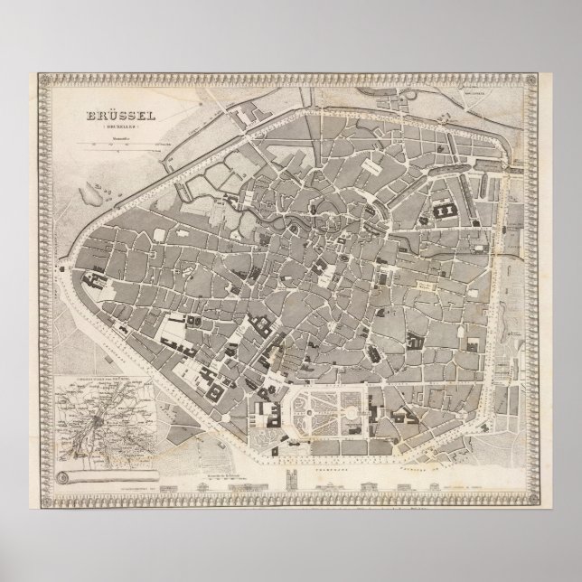 Pôster Bruxelas e Bélgica (Frente)