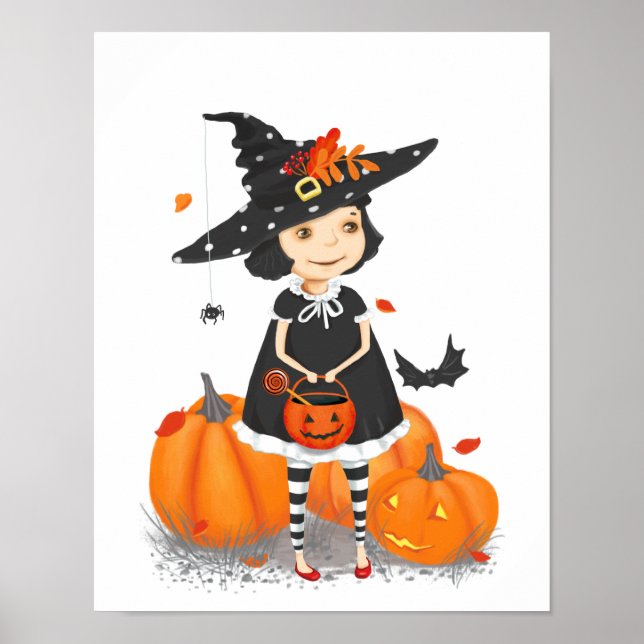 Poster Bruxinha Bonita de Halloween (Frente)