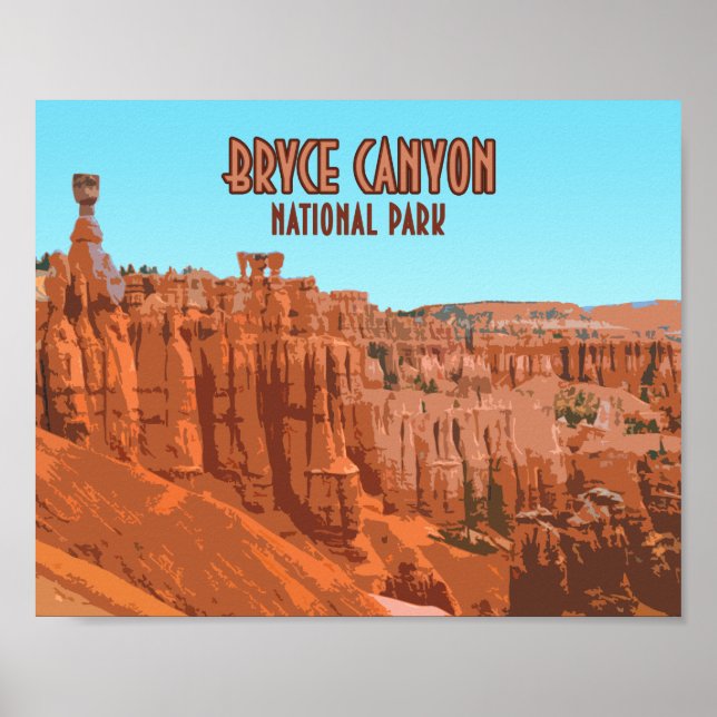 Poster Bryce Canyon National Park Utah Vintage (Frente)