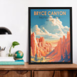 Poster Bryce Canyon National Park Viagem Art Vintage<br><div class="desc">Design de trabalho de arte vetor de Bryce Canyon. O parque é uma reserva de expansão no sul de Utah,  conhecida por rabinos de cor crimson,  que são formações rochosas em forma de spire.</div>