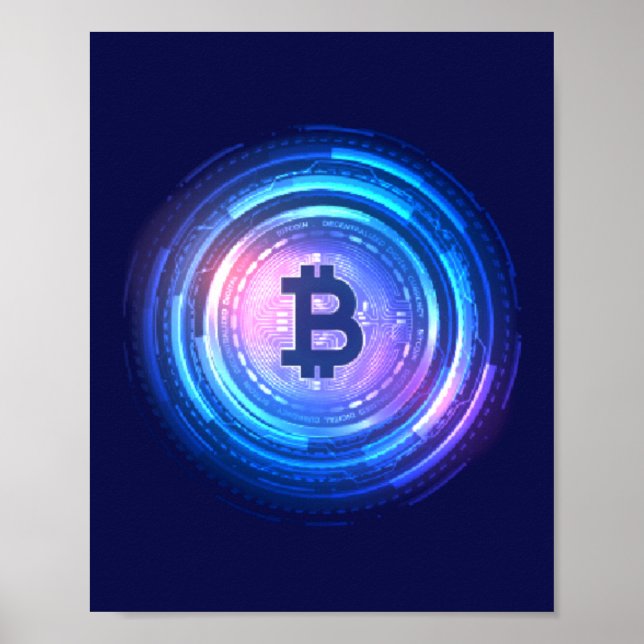 Poster BTC, Crypto, Bitmoney, Blocchain (Frente)