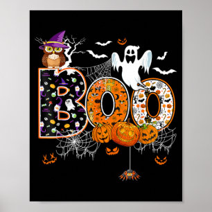 Poster Bú e Coruja Abóbora Fantasma Dia das Bruxas Homens