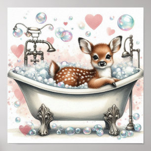 Poster Bubble Bath Deer