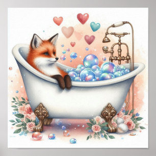 Poster Bubble Bath Fox