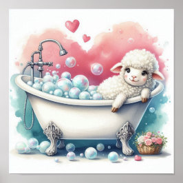 Poster Bubble Bath Sheep