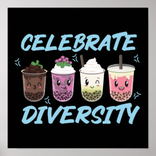 Poster Bubble Boba Tea Celebra a Diversidade do Orgulho L