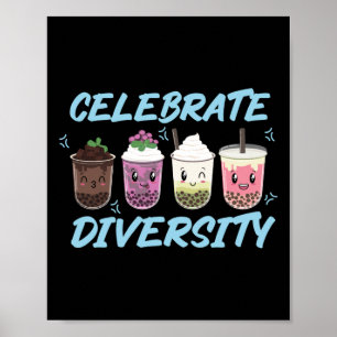 Poster Bubble Boba Tea Celebra a Diversidade do Orgulho L