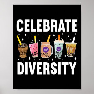 Poster Bubble Boba Tea Celebra a Diversidade Lgbt Pride