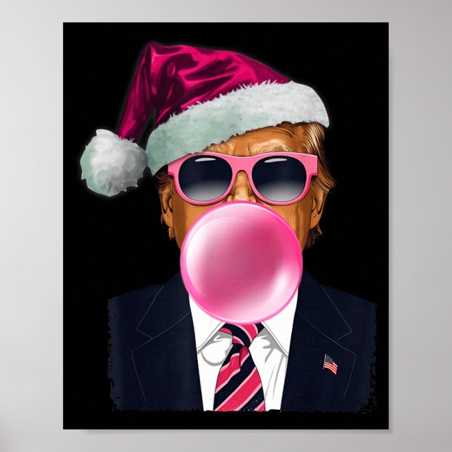 Poster Bubblegum Trump Blowing Bubble Gum Christmas Nk Tr (Frente)