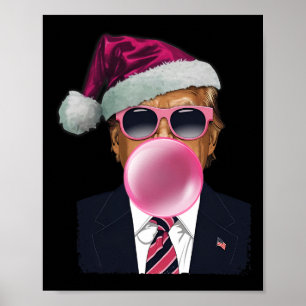 Poster Bubblegum Trump Soprando Bolha Goma Pia de Natal