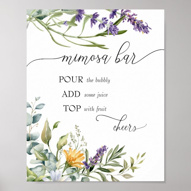 Poster Bubbly Bar | Bloom Wildflower | Mimosa Bar (Frente)