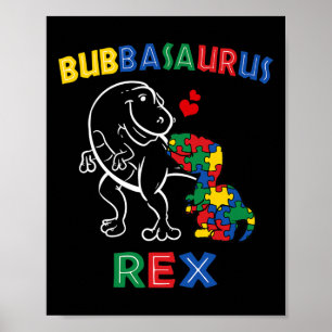 Poster Bubbysaurus Autismo Sensibilização Irmão Dinossaur