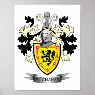 Pôster Buchanan Family Crest Coat of Arms