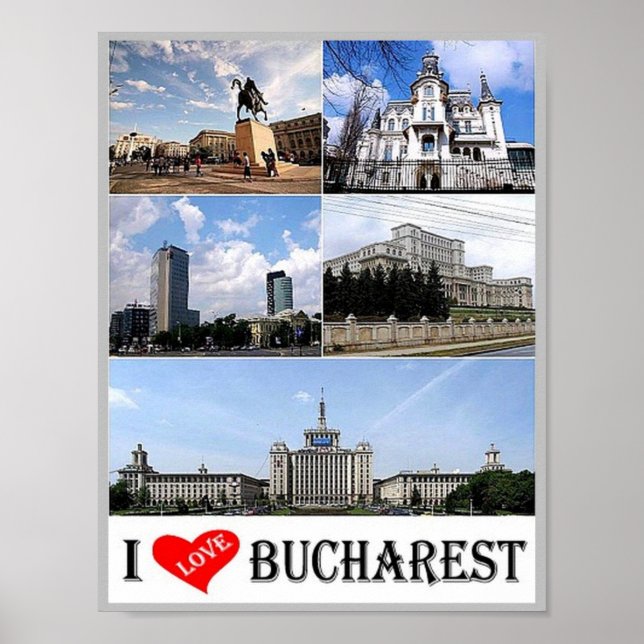 Poster Bucharest - I Love - Romania - (Frente)