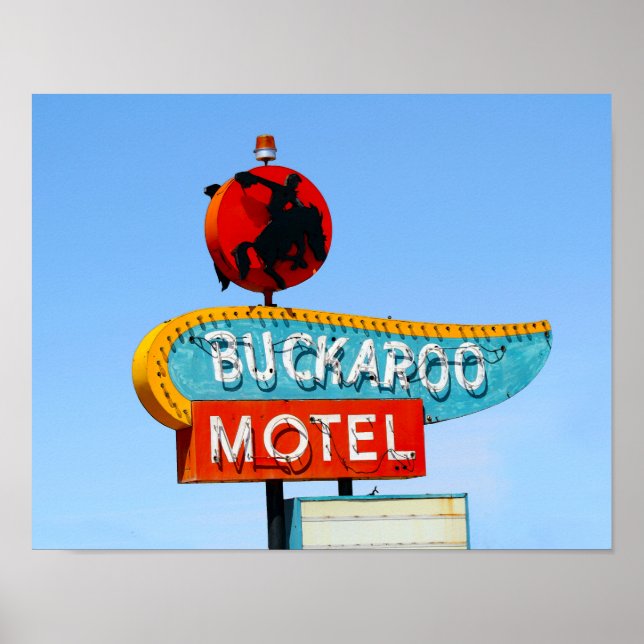 Poster Buckaroo Motel Sinal, Tucumcari, Novo México (Frente)