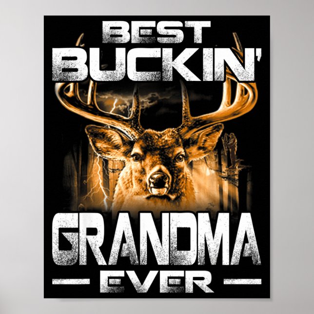 Poster Buckin' Grandma Ever Shirt Deer Hunting Bucking Fa (Frente)