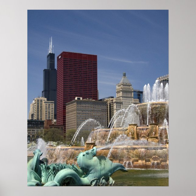Pôster Buckingham Fountain, localizado em Grant Park, (Frente)