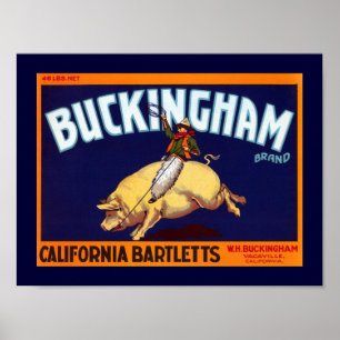 Poster Buckingham Marca California Bartletts