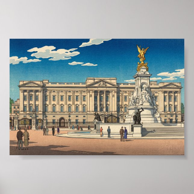 Poster Buckingham Palace Japanese Woodblock Print (Frente)