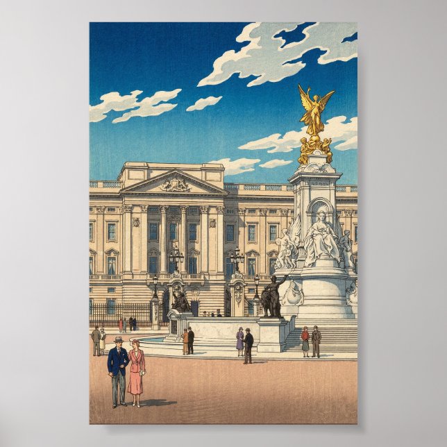 Poster Buckingham Palace Japanese Woodblock Print (Frente)