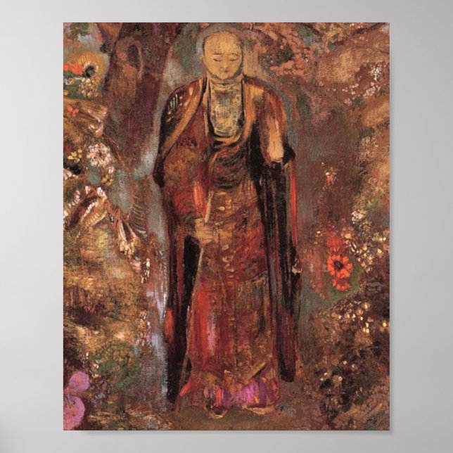 Poster Buda Caminhando Entre As Flores De Odilon Redon (Frente)
