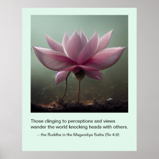 Poster Buda Citação sobre pessoas PINK lotus opinado