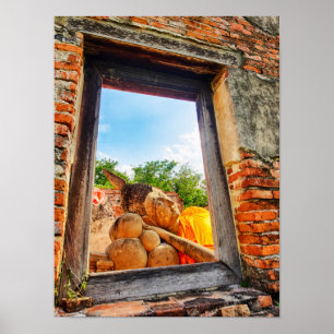 Poster Buda deitado, Ayutthaya