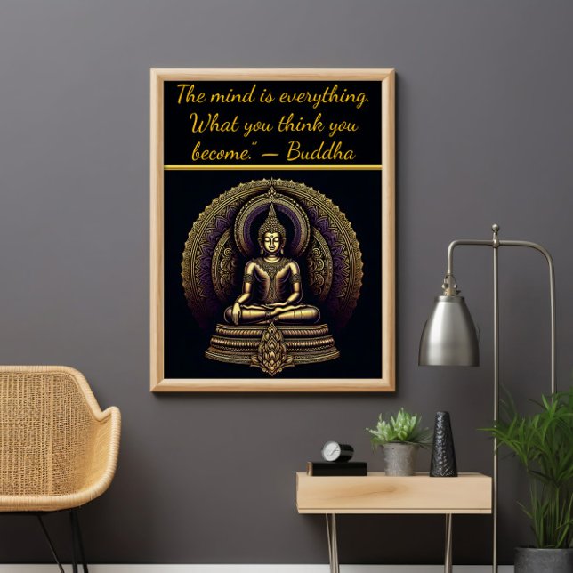 Poster Buda do ouro calmo em meditação (Criador carregado)