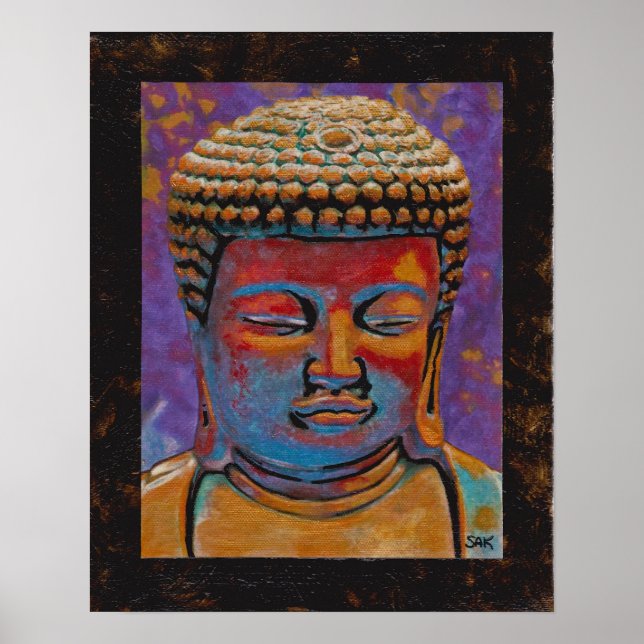 Pôster Buda pintado, enquadrado (Frente)