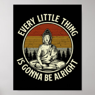Poster Buda Retro Citação Espiritual Vintage Budismo Iogu