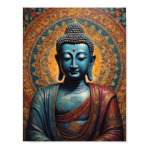 Buda Tibetano meditando sobre fundo dourado