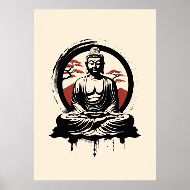Poster Buda Zen Japonês (Frente)