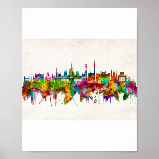Poster Budapest Hungria Skyline (Frente)