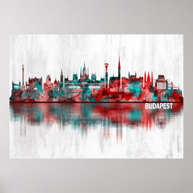 Poster Budapest Hungria Skyline (Frente)