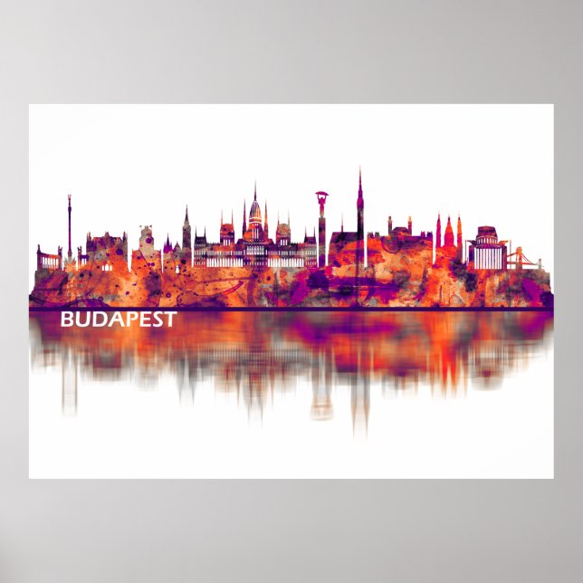 Poster Budapest Hungria Skyline (Frente)