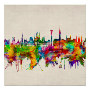 Pôster Budapest Hungria Skyline