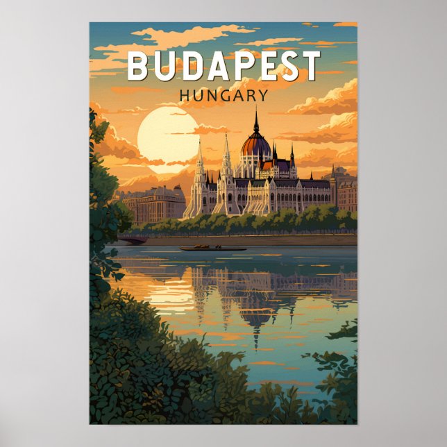 Poster Budapest Hungria Viagem Arte Vintage (Frente)