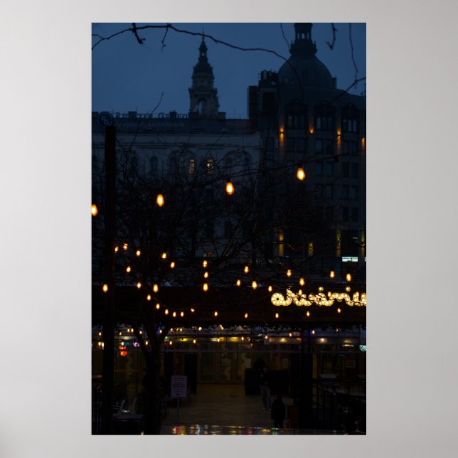 Poster Budapest Nightfall: Visão Basilica (Frente)