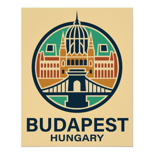 Pôster Budapeste Hungria Europa (Frente)
